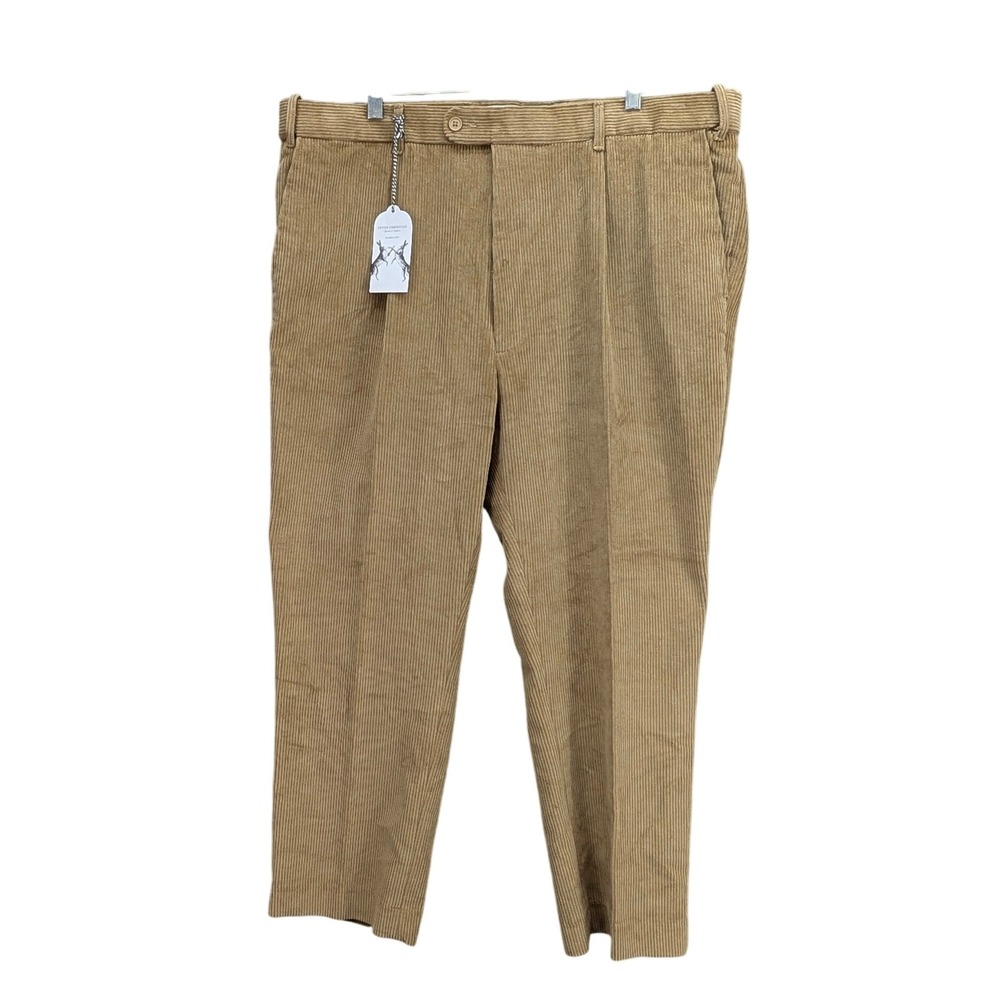 Peter Christian Corduroy Trousers‎ Men's 42x27 Beige Pleated Cotton Casual NWT